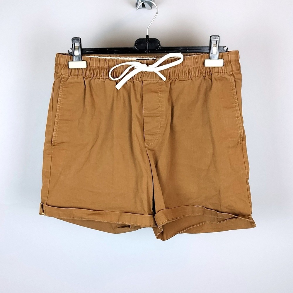 Banana Republic‎ Cotton Stretch Easy Shorts Brown Elastic Waist Drawstring